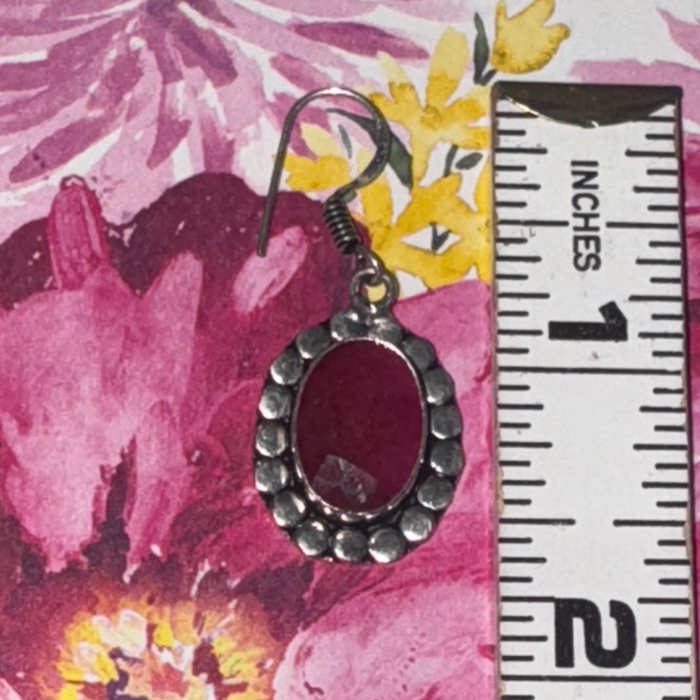 Ruby Silver Earrings - image 4